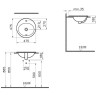 Накладная раковина VITRA S20, овальная 53 cм, c переливом, цвет белый 5468B003-0001